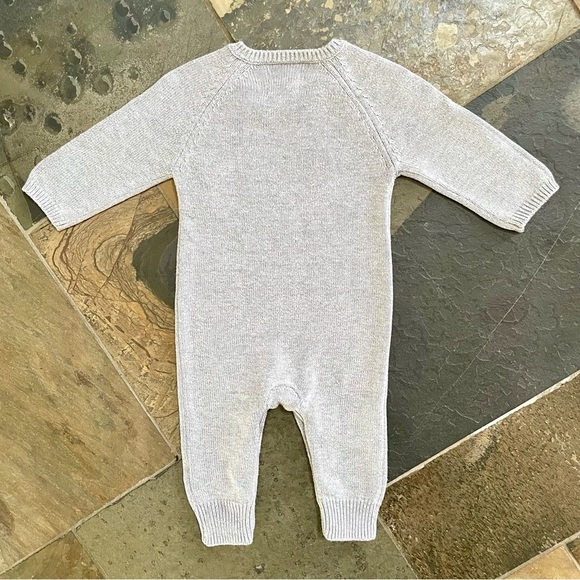 Beatrix Potter~Baby Gap•3-6M•Heather Grey•Soft, Knitted, Button-Up, Bunny Onesie - Picture 8 of 14